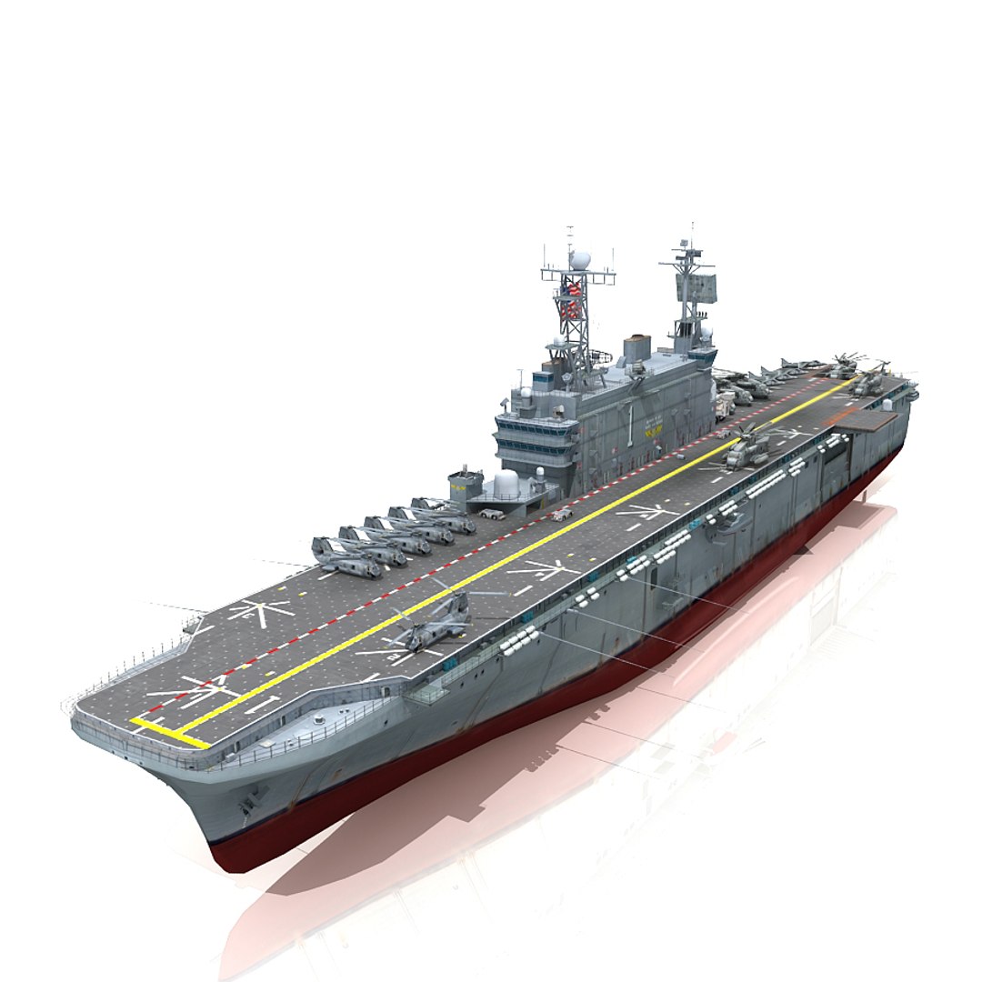 3d model uss tarawa lha 1