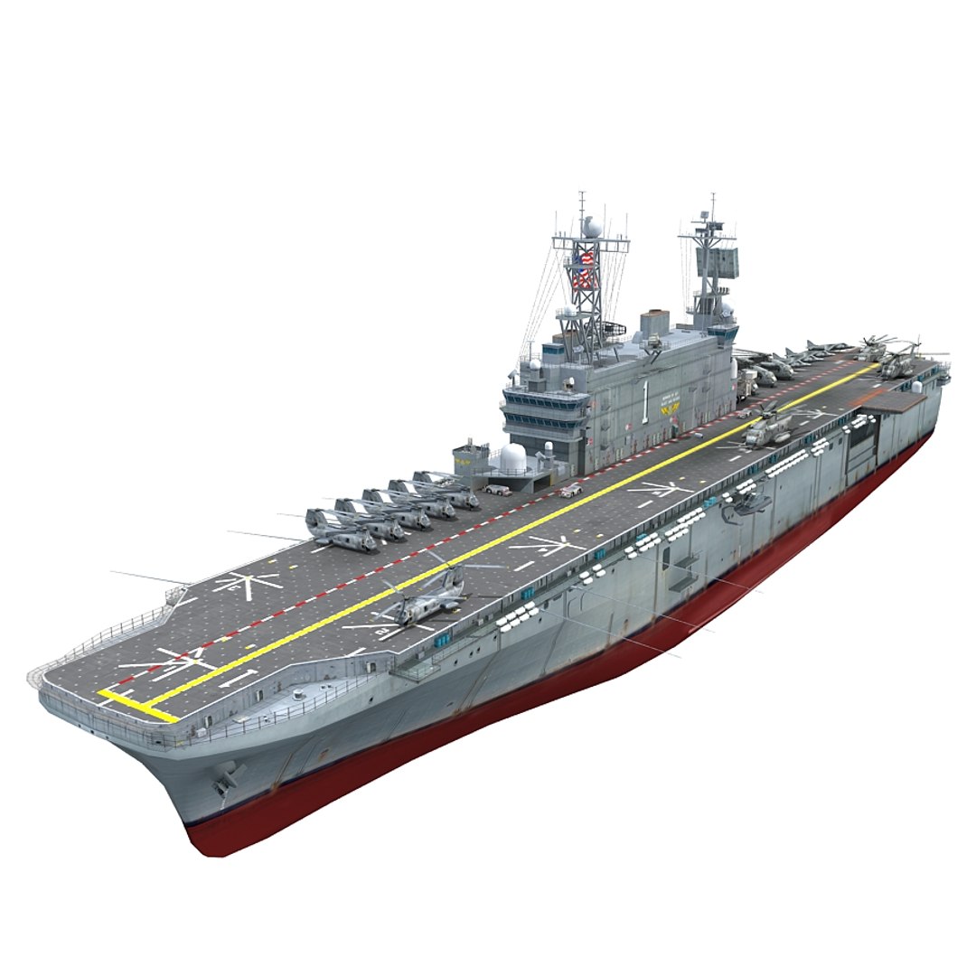 3d model uss tarawa lha 1