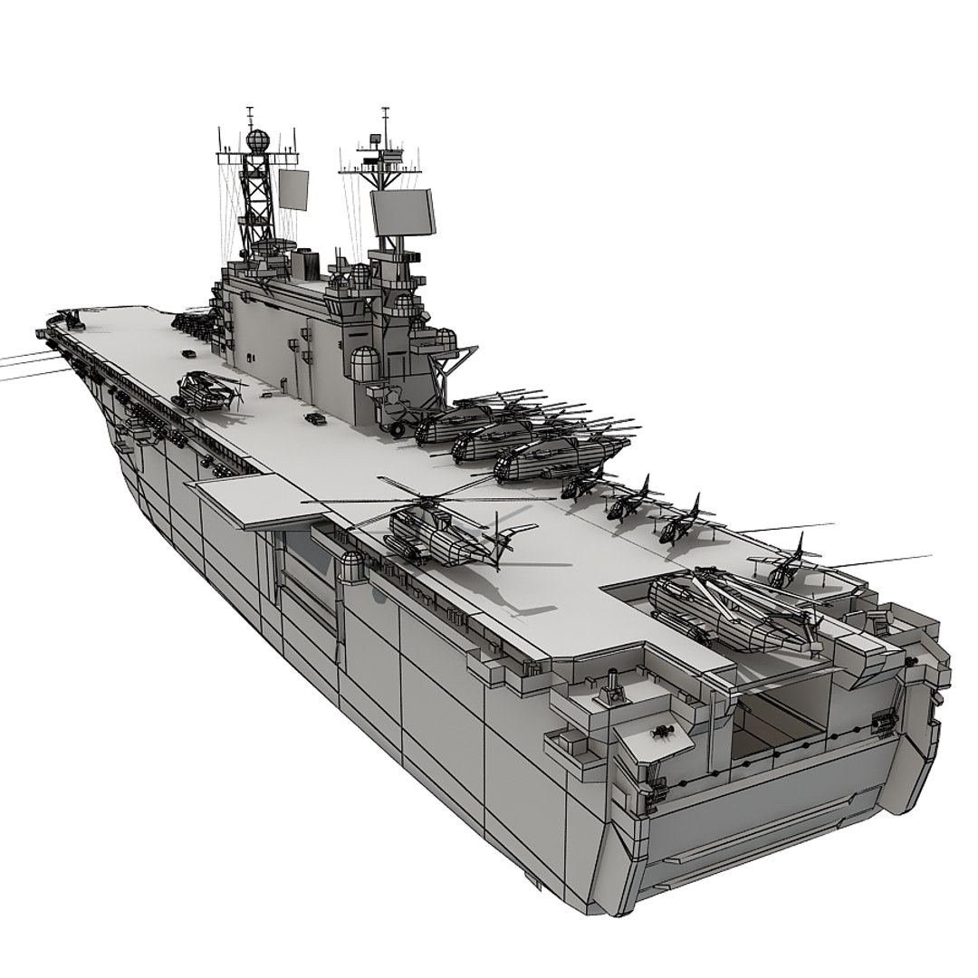 3d model uss tarawa lha 1