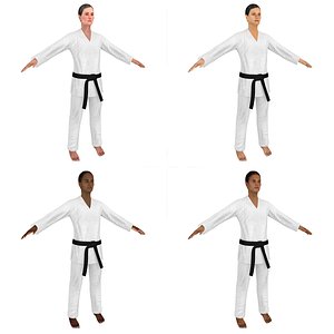 Karate Fighter W Pack Rigged