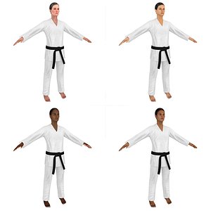 Karate Fighter W Pack Rigged