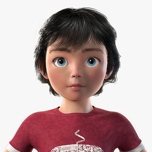 3D Cartoon  handsome boy with binding