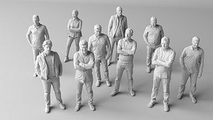 10 people crowds 3D model