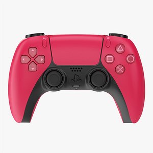 3D Sony Playstation 5 dualsense controller cosmic red model