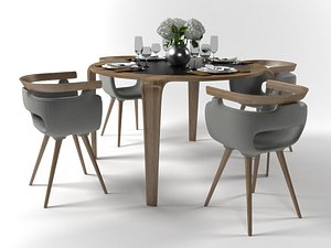 serving dining furniture set 3D model