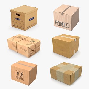 3D model Cardboard Boxes Collection 3
