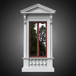 Classical window with pedestal and pointed pediment