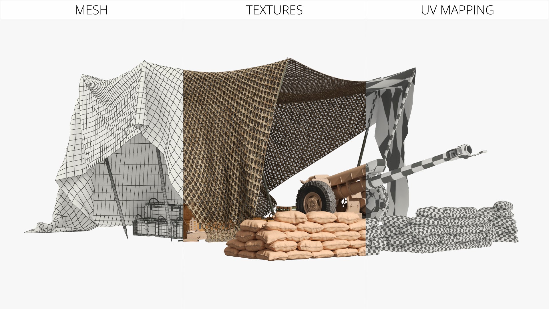 3D Gun Emplacement with Camo Net Sand model https://p.turbosquid.com/ts-thumb/Xm/dRf6Zc/Pf/gun_emplacement_with_camo_net_sand_013/jpg/1786951719/1920x1080/fit_q87/b4bfb25cbab515a13d446866cf21b08f82ecc739/gun_emplacement_with_camo_net_sand_013.jpg