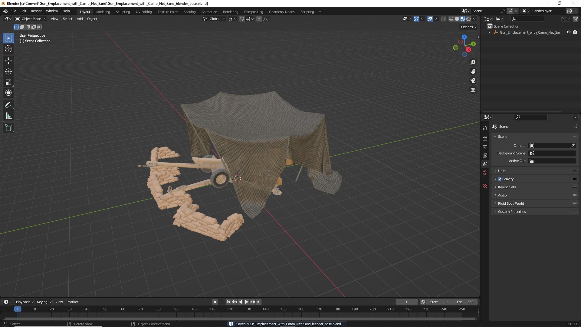 3D Gun Emplacement with Camo Net Sand model https://p.turbosquid.com/ts-thumb/Xm/dRf6Zc/nl/gun_emplacement_with_camo_net_sand_1001/jpg/1786951749/1920x1080/fit_q87/ac06870e70e730f514301b55daf5529e09d3c38f/gun_emplacement_with_camo_net_sand_1001.jpg