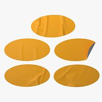 Ellipse Sticker Mockup Set