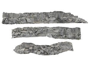 3D iceland basalt cliff