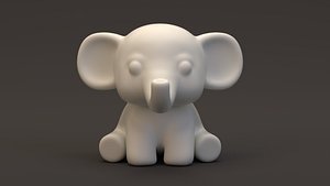 Cute Stylized Elephant - 3D Printable Model 3D