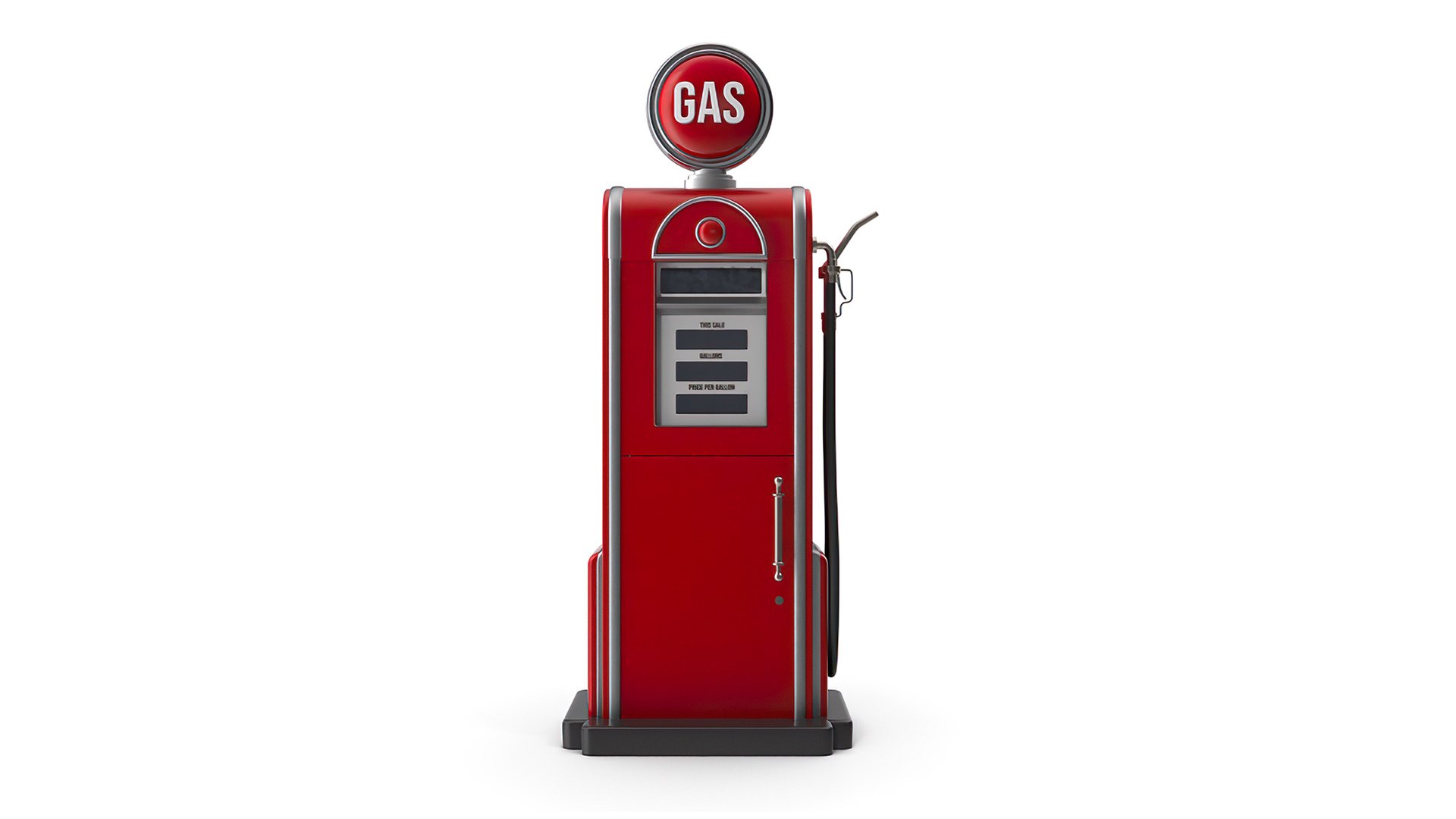 Retro Red Gas Pump Model - TurboSquid 2053980