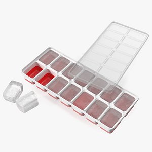 Full Ice Tray with Cover Red