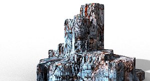 3D cliff rocks mountain landscape