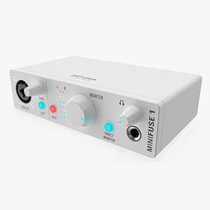 Compact Audio USB Interface Arturia MiniFuse 1 White 3D model