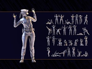 Police Woman Set05 3D model