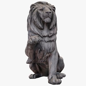 raised paw lion 3D model