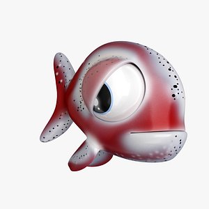 sad fish cartoon 3d model
