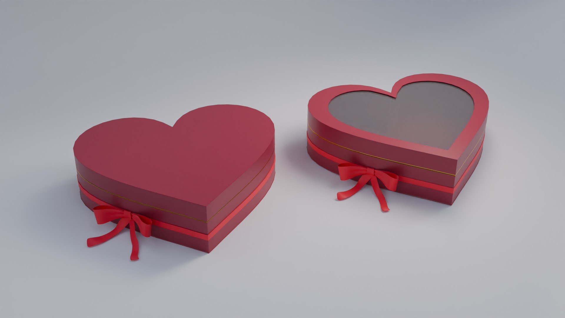Gift Box Valentine Heart Shape With Ribbon 3D Model - TurboSquid 2234303