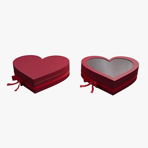 Gift Box Valentine Heart shape with Ribbon 3D model