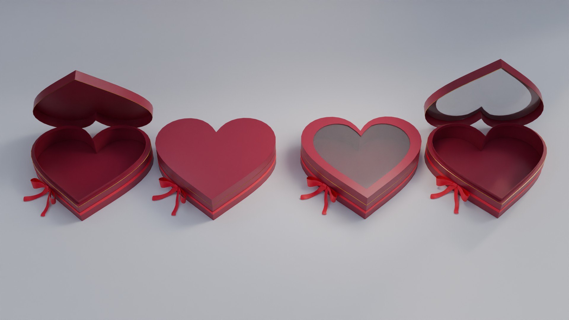 Gift Box Valentine Heart Shape With Ribbon 3D Model - TurboSquid 2234303