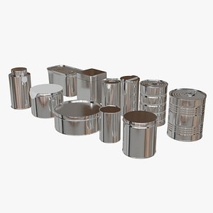 3D Aluminium Food can pack model