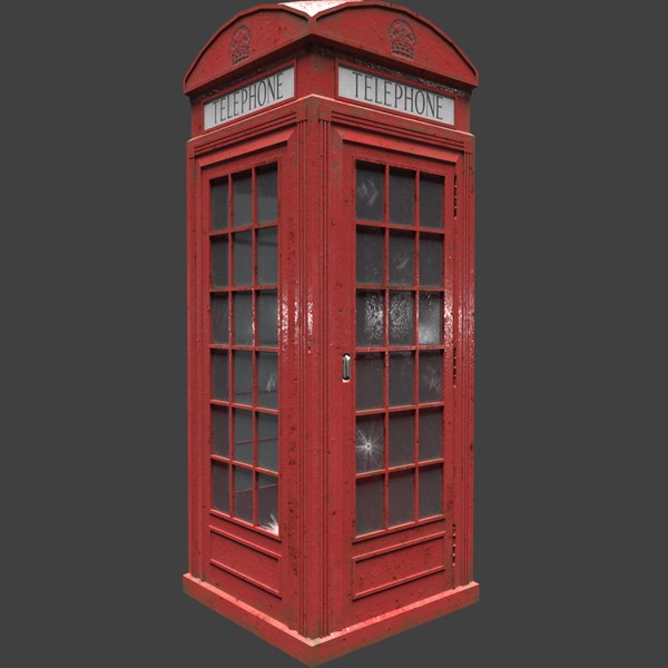 3D red telephone box weathered - TurboSquid 1280440