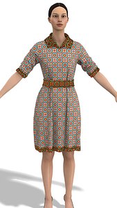 Retro Dress 3D model