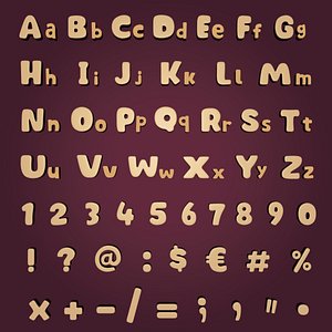cartoon alphabet 3D model