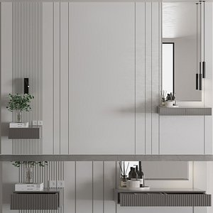 Wall Headboard Composition Collection 3D model