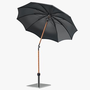 3D Adjustable Garden Umbrella Black