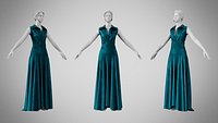 Dress 55 Teal Velvet