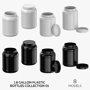 3D 1.8 Gallon Plastic Bottles Collection 01 - 8 Models model