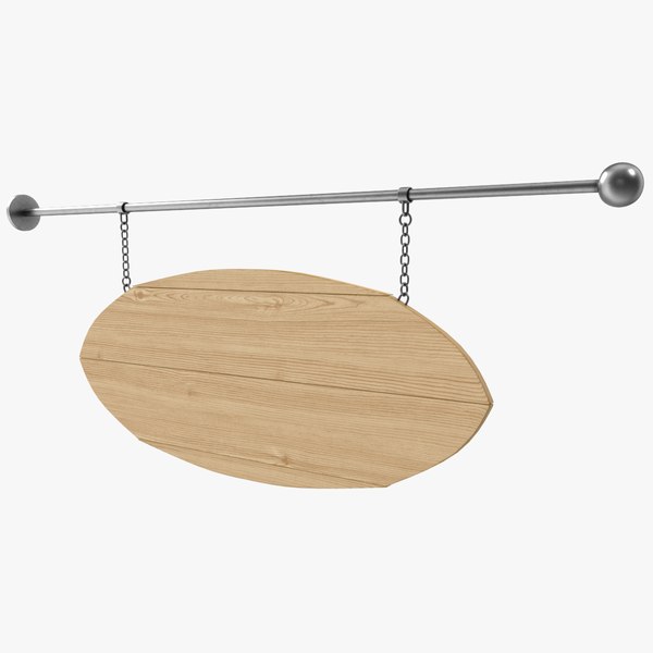 3D Hanging Wooden Board 6 model