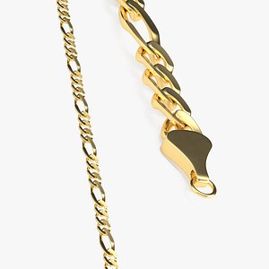 Figaro Jewelry Chain Gold 3D model