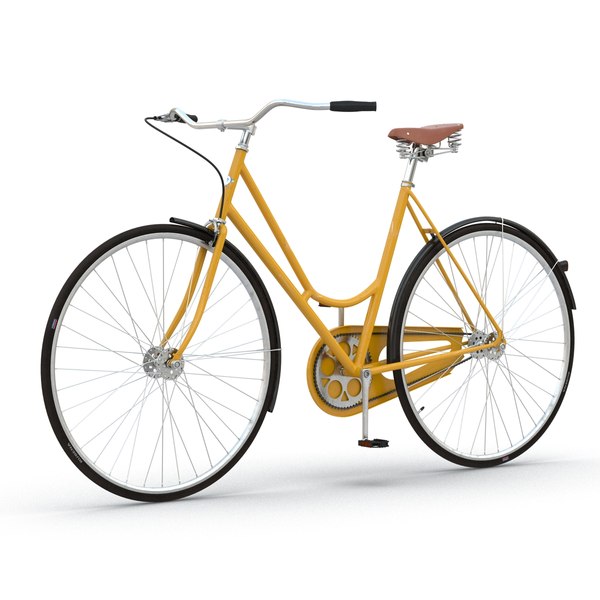 3d city bike yellow rigged