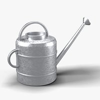 Galvanized Metal Watering Can with Rose Spout - Garden Prop