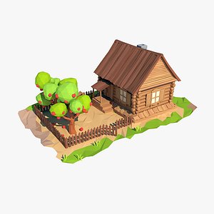 Cartoon wooden house