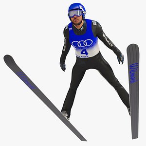 Male Ski Jumper Animated HQ Editorial License model