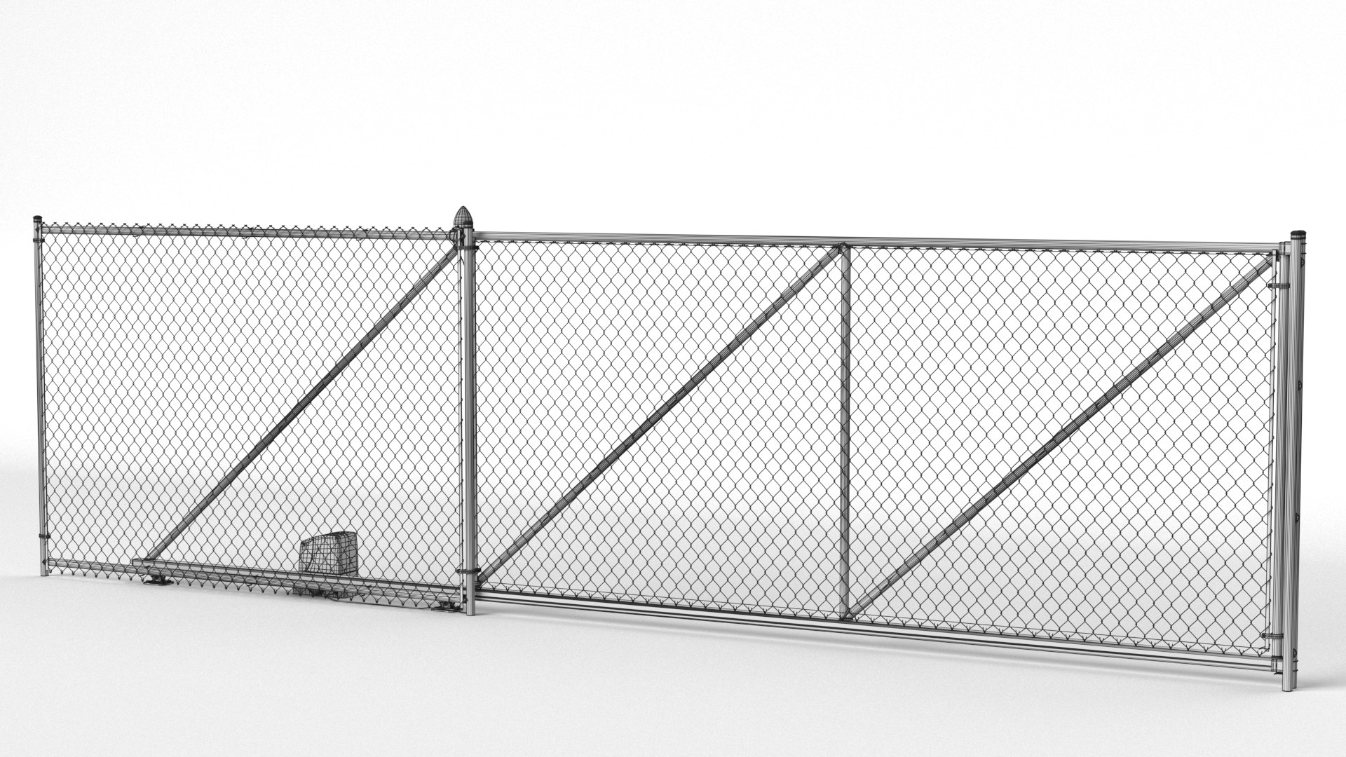 Chain Link Fence Gate 3D Model - TurboSquid 1694775