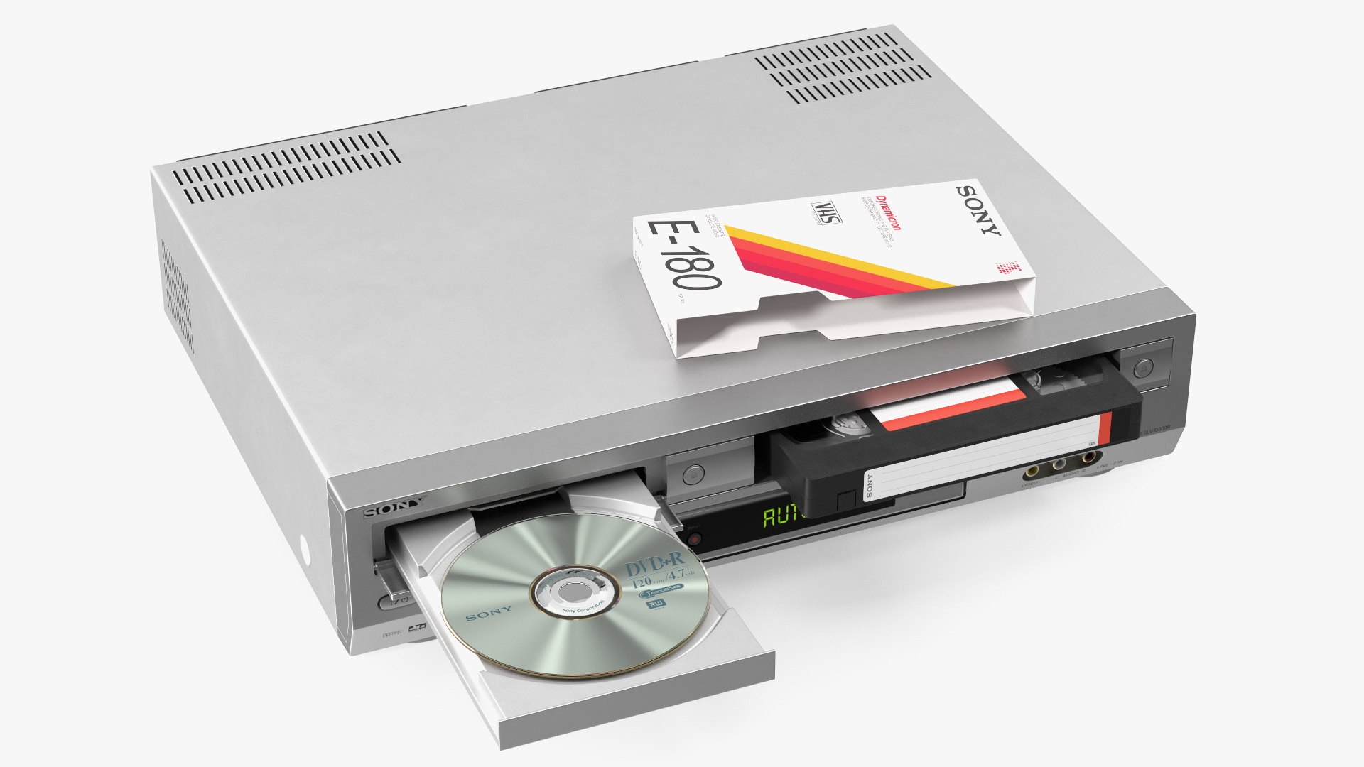 3D Sony SLV D300P Combo Player With Video Cassette DVD Disc - Main Image