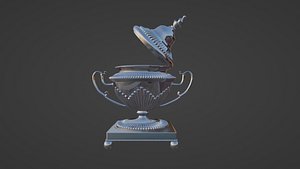 Silver sugar bowl with patterns 3D model