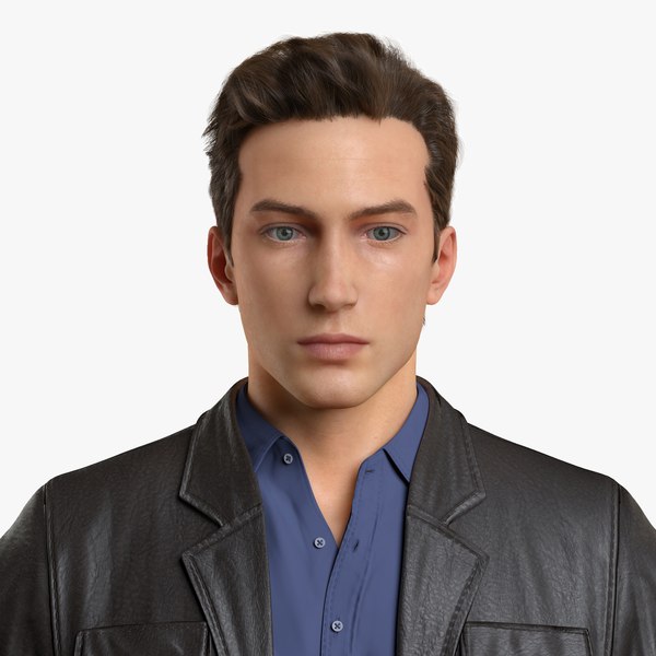 3d male character realistic hair model