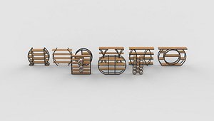 3D Round Plant Stand set 3D model model