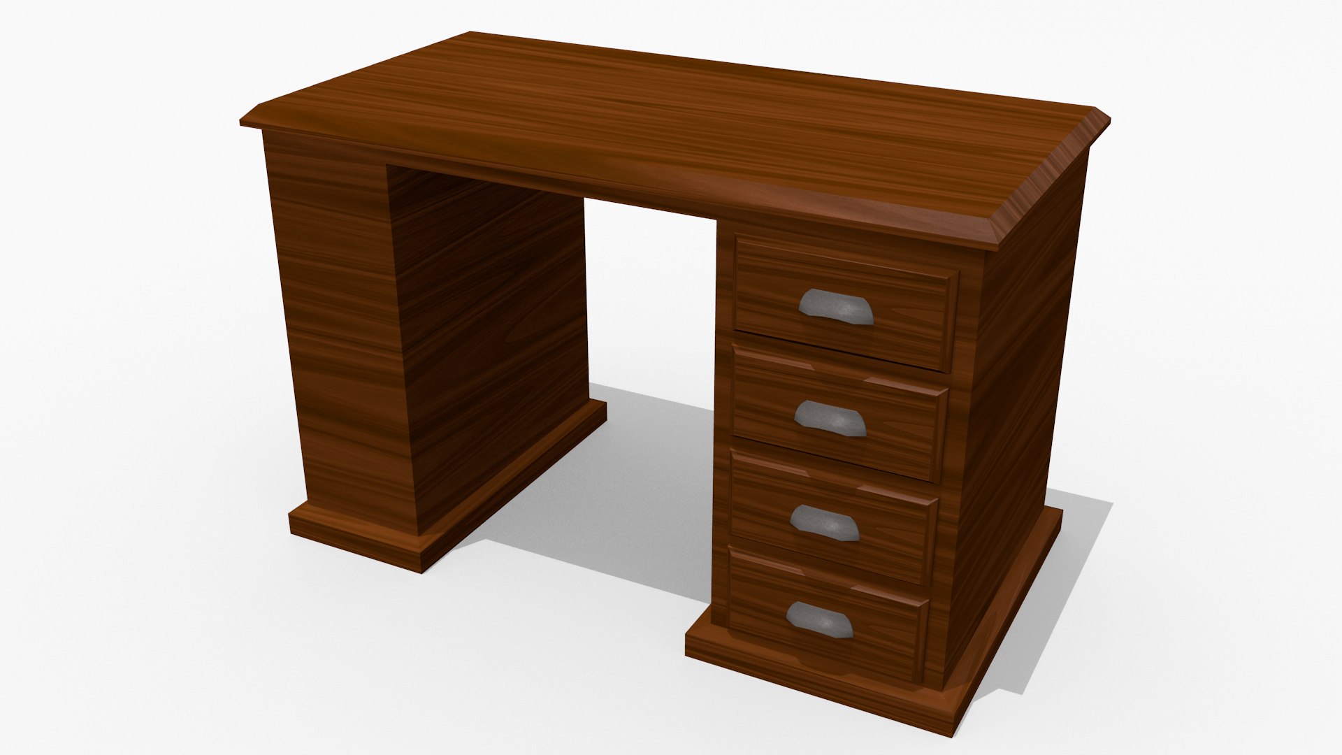 Wooden Desk 3d Obj