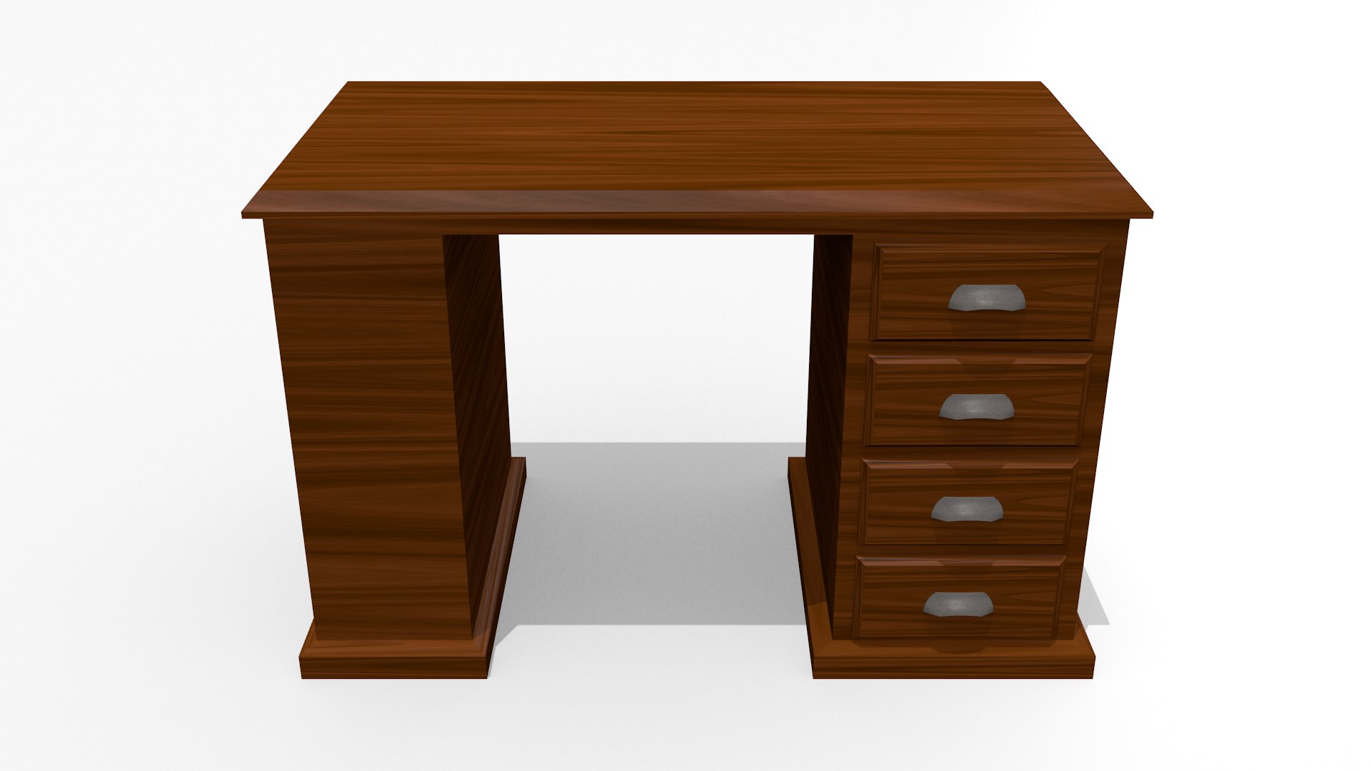 Wooden Desk 3d Obj