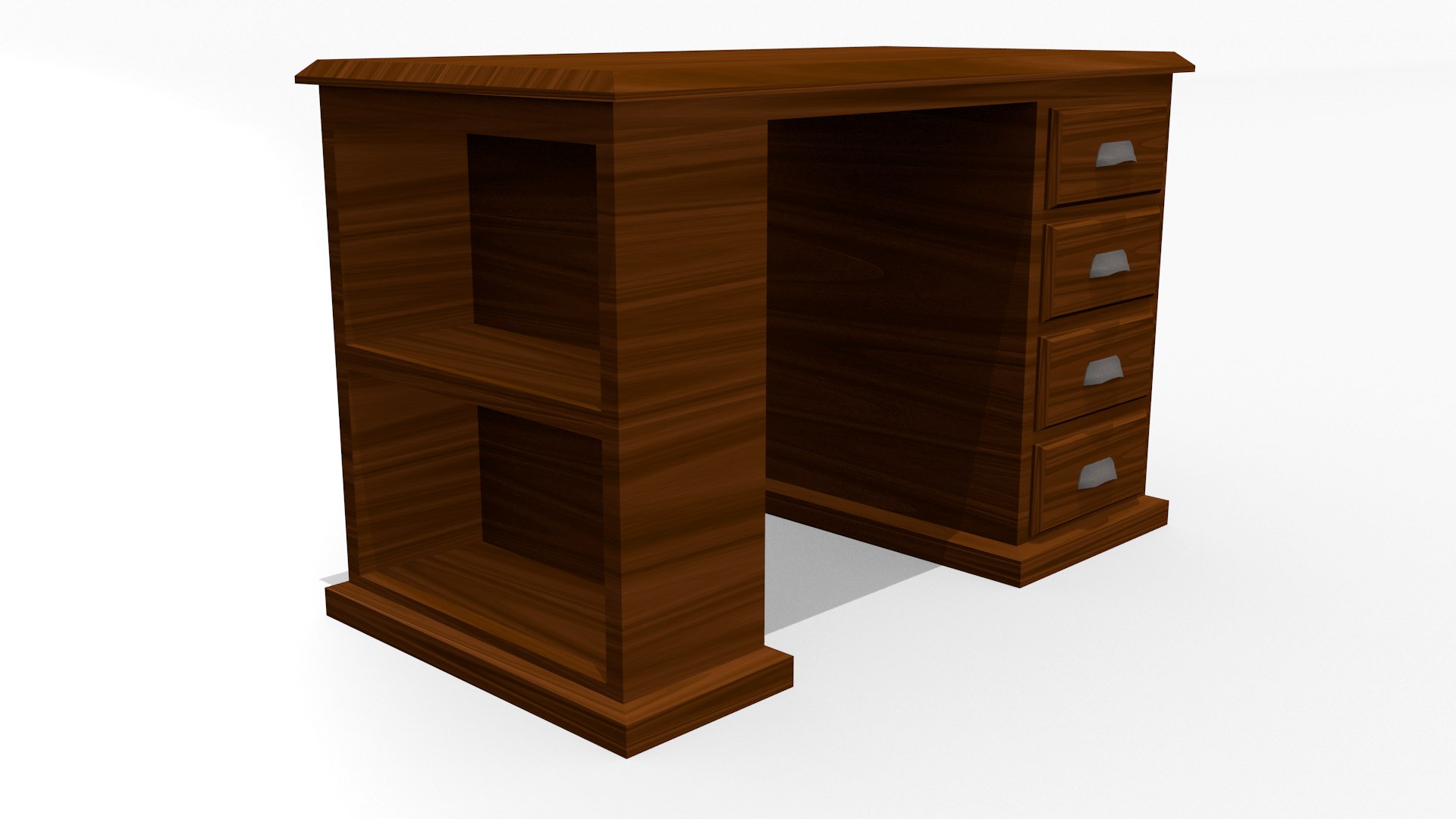 Wooden Desk 3d Obj