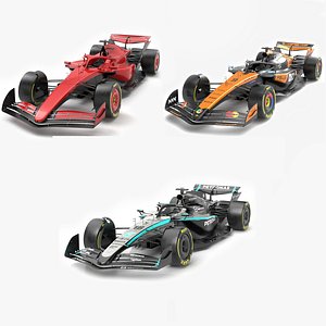 F1 2025 Racing Car Bundle 3 High Quality 3D Models 4K PBR Textures Game Ready