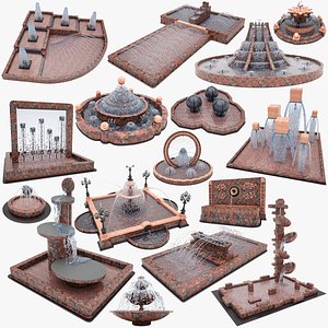 3D Fountain Collection 16 in 1 model